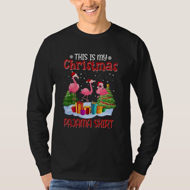 T-shirt C'Est Mon Flamant rose de Pyjama de Noël Famille N (Devant)