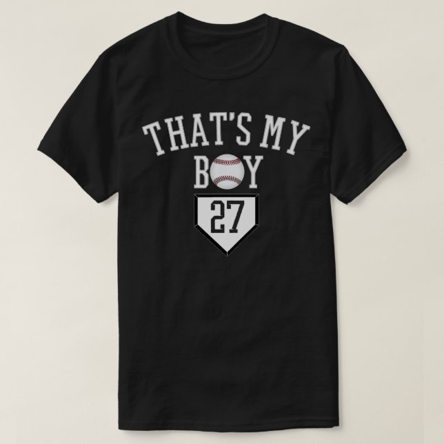 T-shirt C'est mon garçon #27 Baseball Numéro 27 Jersey Bas (Design devant)