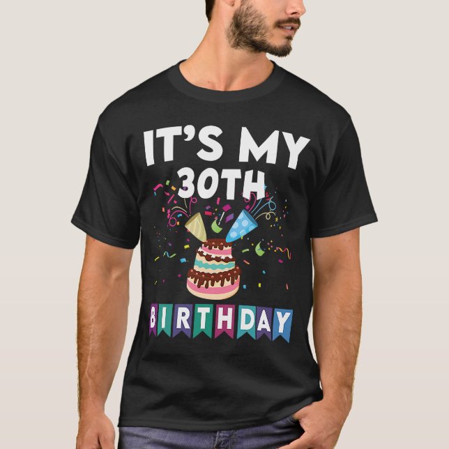 T-shirt C'est mon gâteau d'anniversaire de confetti de 30  (Devant)