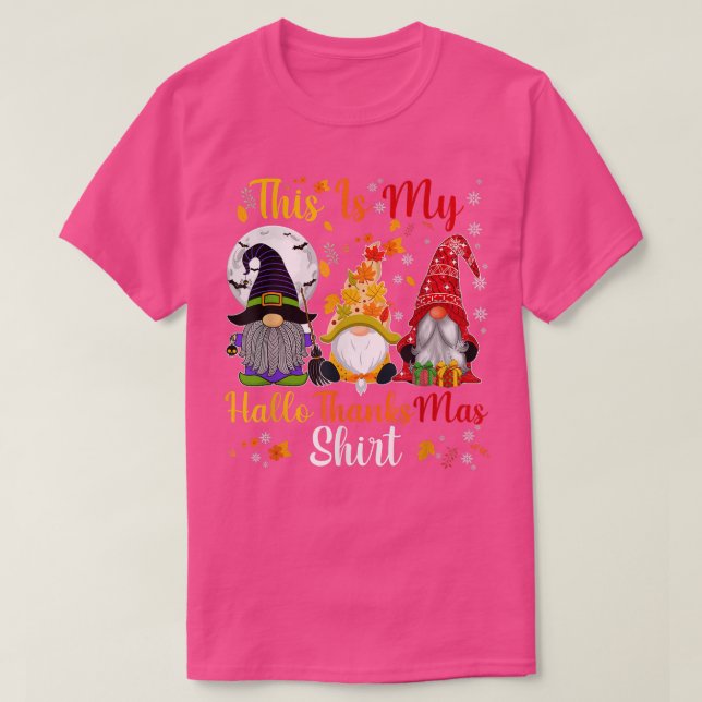 T-shirt C'Est Mon Hallothanksmas Chemise Trois Gnomes Heur (Design devant)