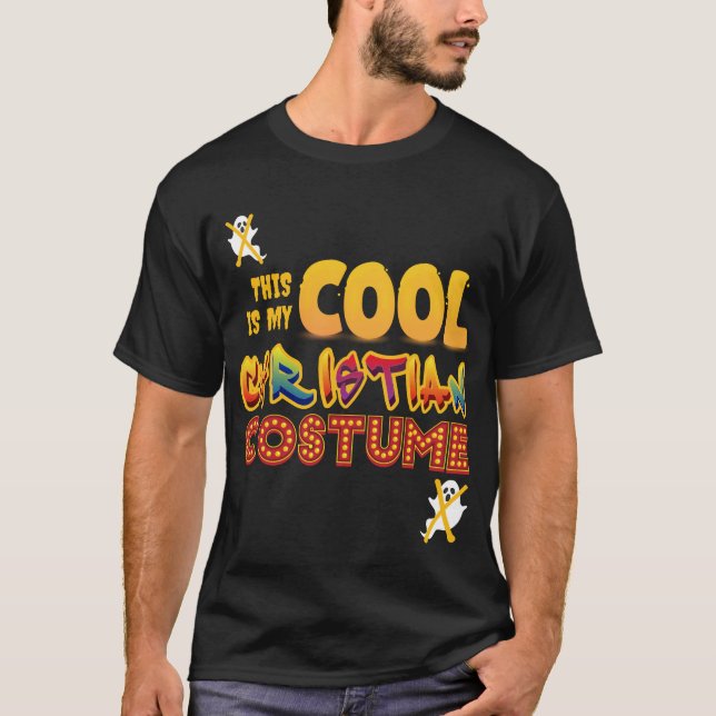 T-shirt C'Est Mon Halloween CHRÉTIEN COOL COSTUME (Devant)