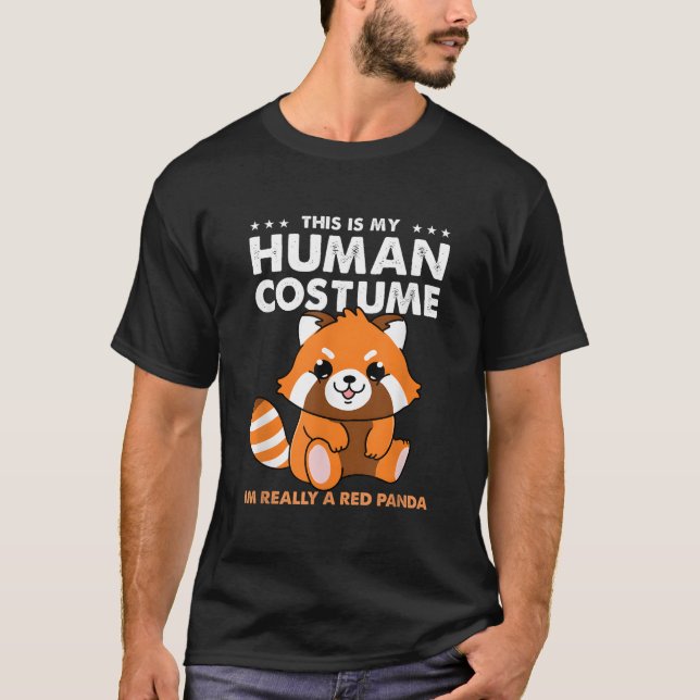 T-shirt C'Est Mon Hu Je Suis Vraiment Un Panda Rouge Hallo (Devant)
