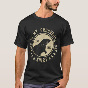 T-shirt C'est mon jour de la marmotte amoureux de woodchuc