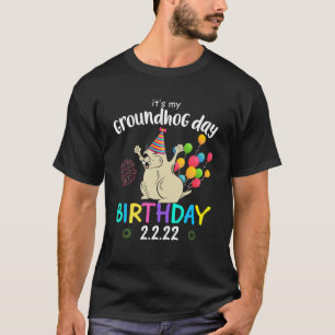 T-shirt C'est mon jour de marmotte Anniversaire 2.2.22 Fê