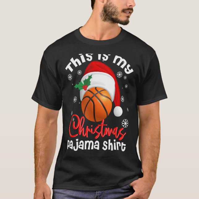 T-shirt C'Est Mon Jour De Noël Pyjama De Basket-Ball Noël (Devant)