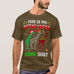T-shirt C'Est Mon Jour De Noël Pyjama Giraffe Anim Arbre D