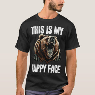T-shirt C'Est Mon Joyeux Visage Ours Drôle Grizzly Forêt H