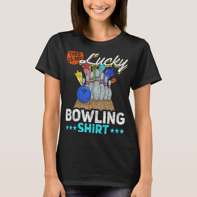 T-shirt C'Est Mon Lucky Bowling Pins Bowler Bow (Devant)
