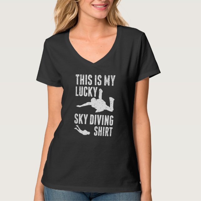 T-shirt C'Est Mon Lucky Sky Plongée Paraglider Skydiving (Devant)