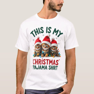 T-shirt C'est mon maillot de pyjama de Noël Chaton Amoureu