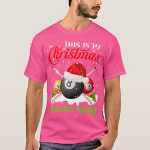 T-shirt C'Est Mon Noël Noël Joueur Père Noël Billiard