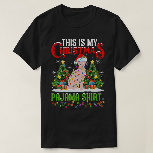 T-shirt C'Est Mon Noël Pajama Sphyn Chat Noël  (Design devant)