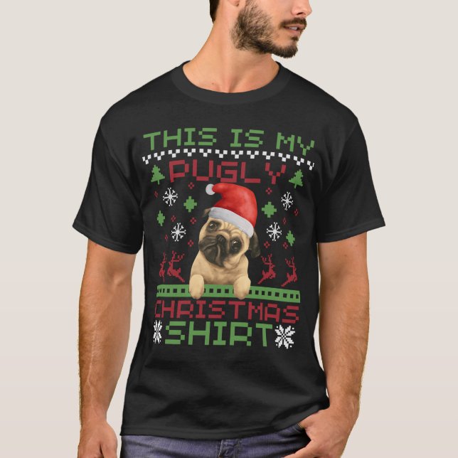 T-shirt C'est mon Noël Pugly  (Devant)