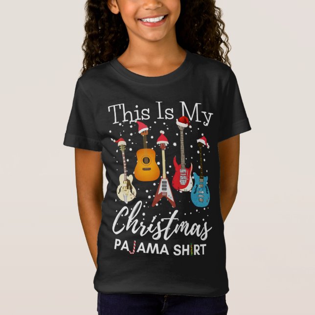 T-Shirt C'Est Mon Noël Pyjama Guitare Musique Guitariste (Devant)