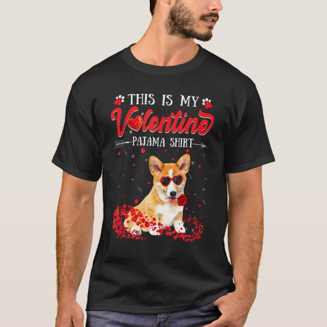 T-shirt C'Est Mon Pajama Corgi Saint Valentin (Devant)