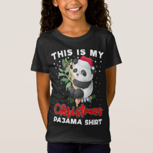 T-Shirt C'Est Mon Pajama Cute Panda Santa Hat