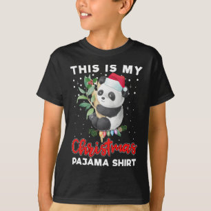 T-shirt C'Est Mon Pajama Cute Panda Santa Hat