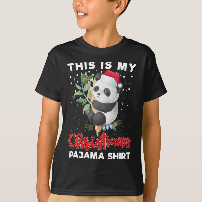 T-shirt C'Est Mon Pajama Cute Panda Santa Hat (Devant)