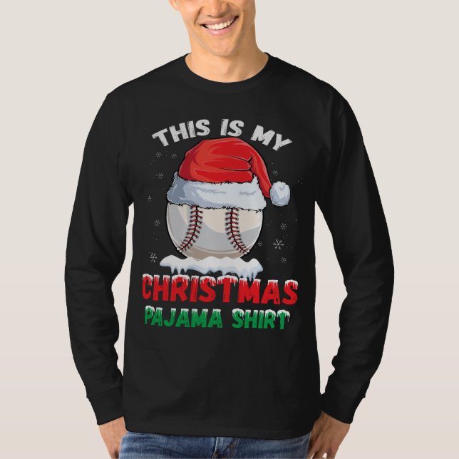 T-shirt C'Est Mon Pajama De Noël Baseball Santa Hat (Devant)