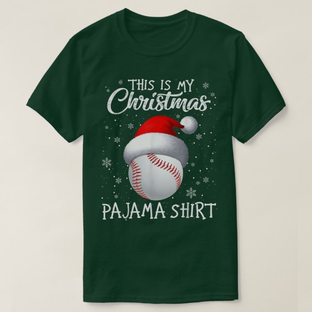 T-shirt C'Est Mon Pajama De Noël Baseball Santa Hat Sno (Design devant)