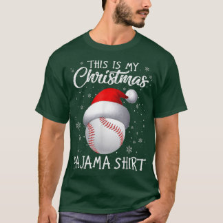 T-shirt C'Est Mon Pajama De Noël Baseball Santa Hat Sno