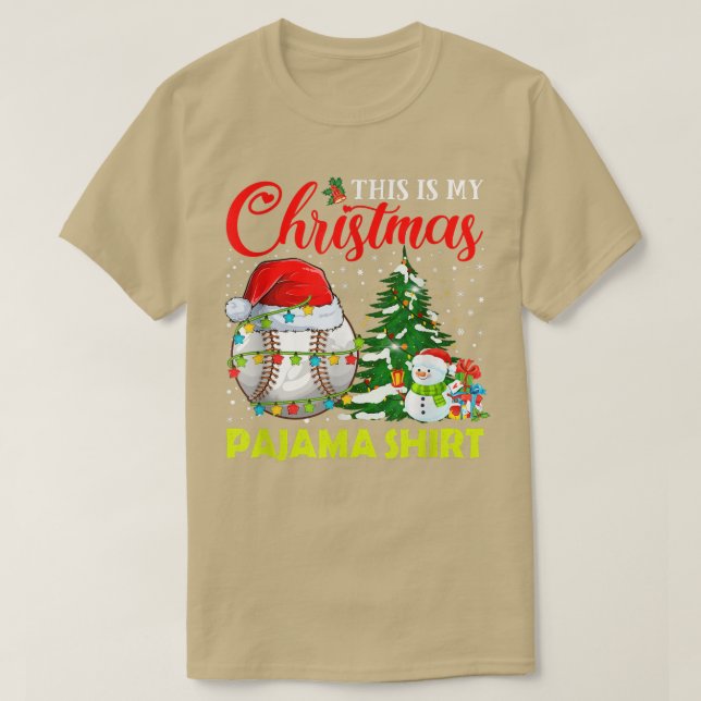 T-shirt C'Est Mon Pajama De Noël De Baseball Tre De Noël (Design devant)