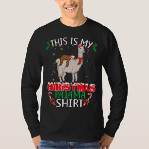 T-shirt C'Est Mon Pajama De Noël Père Noël Sloth Riding Ll