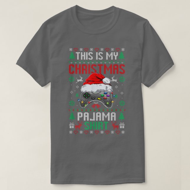 T-shirt C'Est Mon Pajama De Noël Santa Hat Vidéo Jeu S (Design devant)