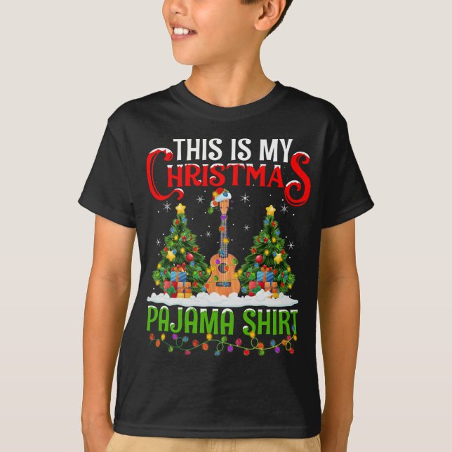 T-shirt C'Est Mon Pajama De Noël Ukulele Musique Christma (Devant)