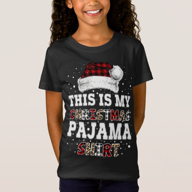 T-Shirt C'Est Mon Pajama Leopard Buffalo Plaid (Devant)