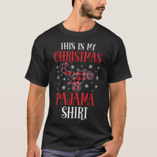 T-shirt C'Est Mon Pajama Pajama Dirtbike Red Plaid Bik