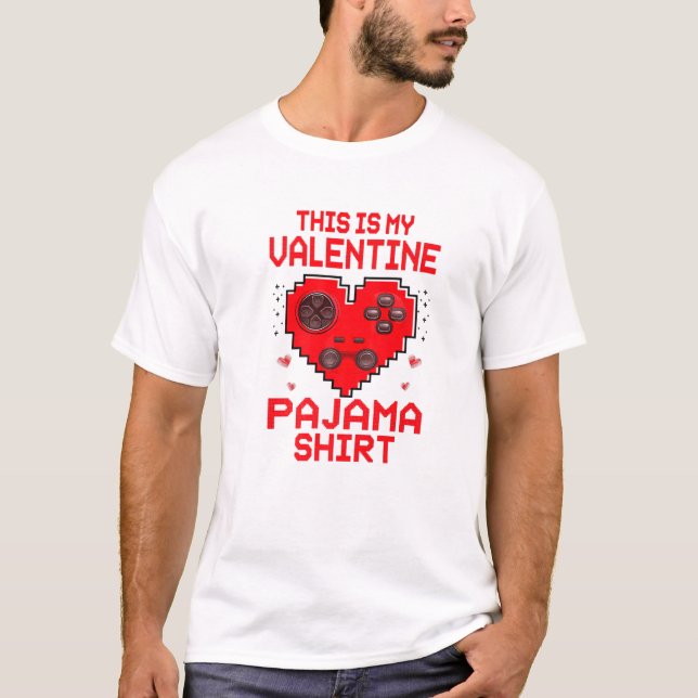 T-shirt C'Est Mon Pajama Saint Valentin Valentin Hommes En (Devant)