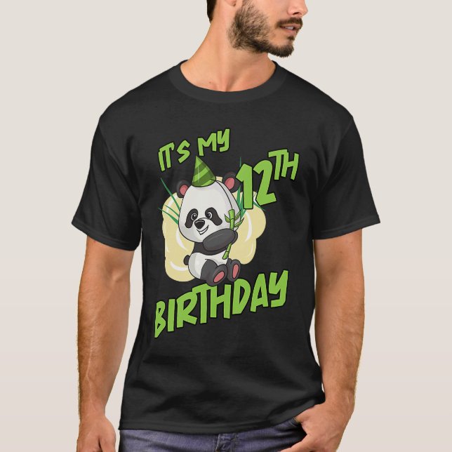 T-shirt C'Est Mon Panda D'Anniversaire 12 (Devant)