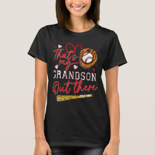 T-shirt C'est mon petit-fils là-bas Baseball Grand-mère Fê