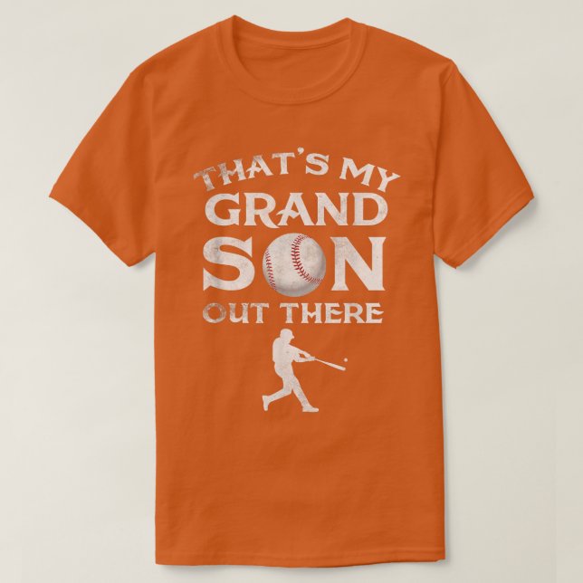T-shirt C'est mon petit-fils là-bas Baseball Papa Tee Mi (Design devant)
