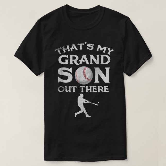 T-shirt C'est mon petit-fils là-bas Baseball Papa Tee Mi (Design devant)