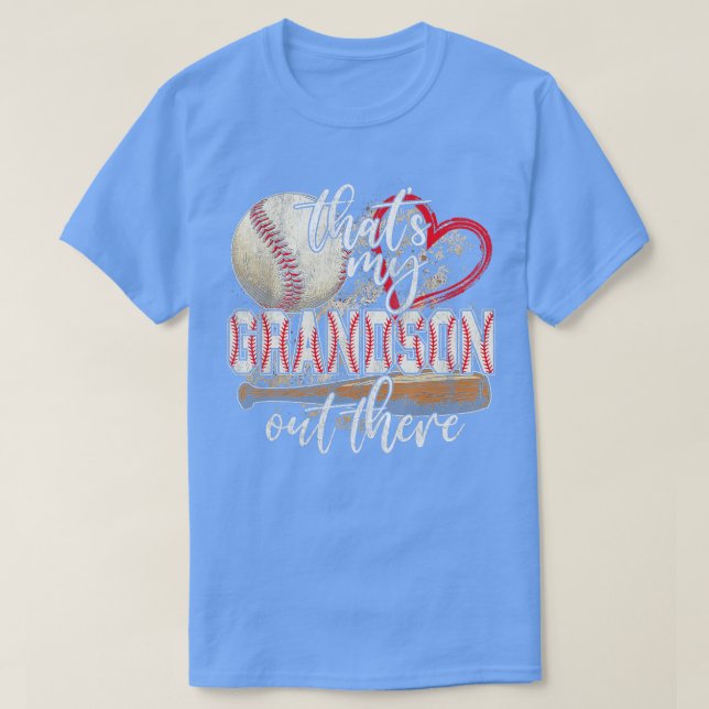 T-shirt C'Est Mon Petit-Fils Là-Bas De Baseball Grand-Mère (Design devant)