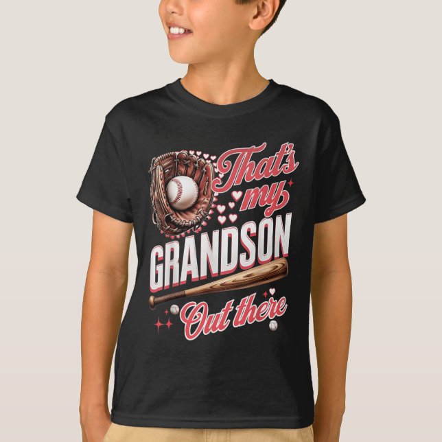 T-shirt C'Est Mon Petit-Fils Là-Bas De Baseball Grand-Mère (Devant)