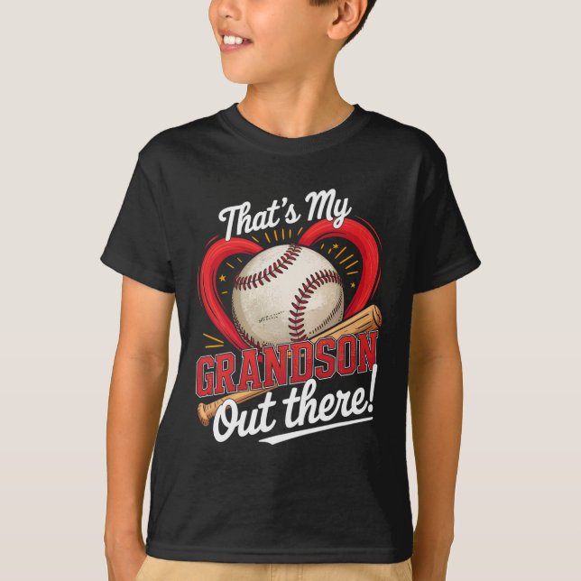 T-shirt C'Est Mon Petit-Fils Là-Bas De Baseball Grand-Mère (Devant)