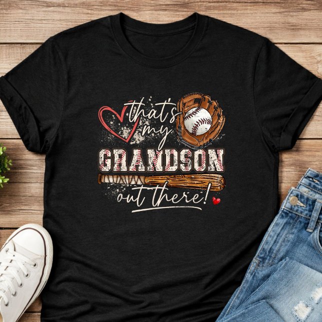 T-shirt C'est mon petit-fils là-bas Grand-mère de baseball (Créateur téléchargé)
