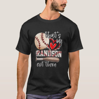 T-shirt C'Est Mon Petit-Fils Là-Dehors De Baseball Grand-M