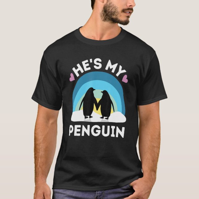 T-shirt C'est mon pingouin - les mignons couples (Devant)