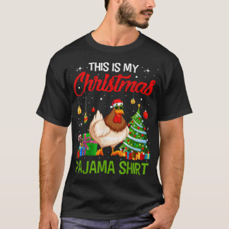 T-shirt C'Est Mon Poulet De Noël Jeu De Lumières Père Noël