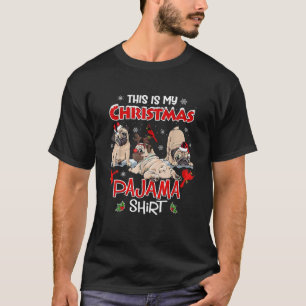 T-shirt C'Est Mon Pyjama Chemise De Noël Chien Santa Hat P