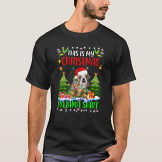 T-shirt C'Est Mon Pyjama De Noël Anglais Bulldog Père Noël