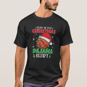 T-shirt C'Est Mon Pyjama De Noël Basketball Santa Hat L