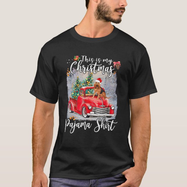 T-shirt C'Est Mon Pyjama De Noël Bloodhound Chien Camion X (Devant)