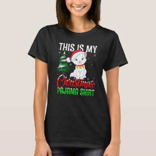 T-shirt C'est mon pyjama de Noël Chapeau de Père Noël Chat