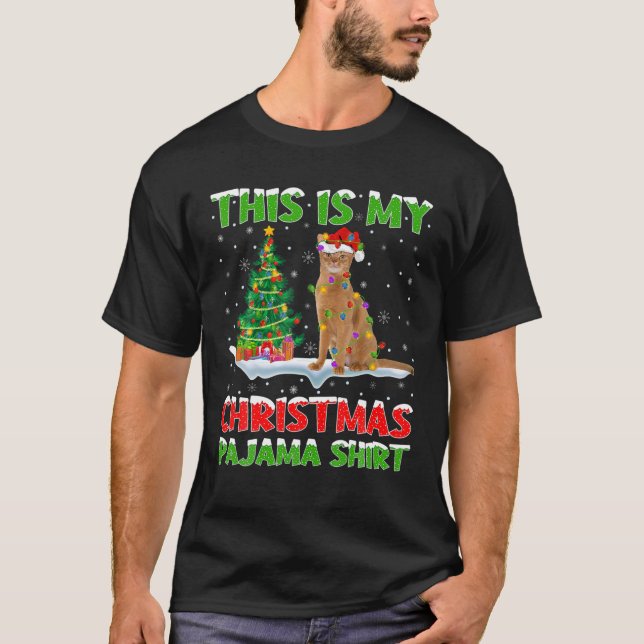 T-shirt C'Est Mon Pyjama De Noël Chat Abyssinien Noël (Devant)