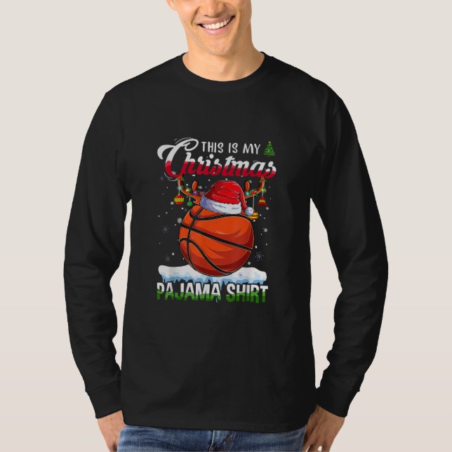 T-shirt C'est mon pyjama de Noël Chemise de basket (Devant)